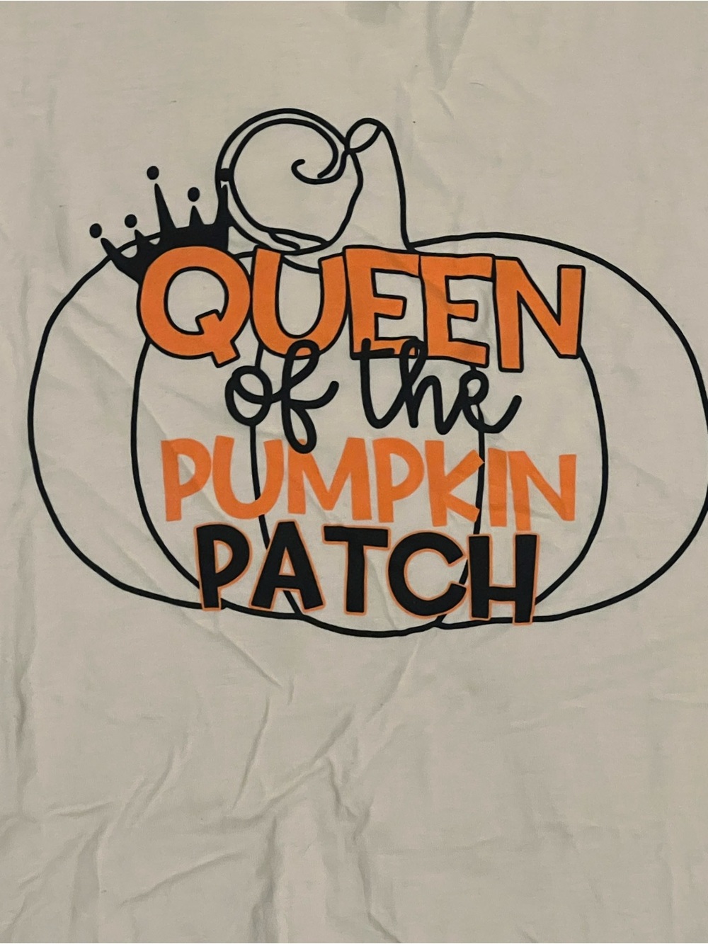 Queen of the Pumpkin Patch Tee - Orange on White